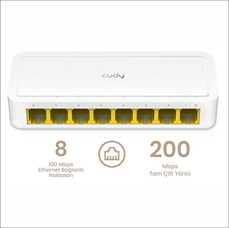 Cudy FS108D 10/100Mbps 8 Port Megabit Switch