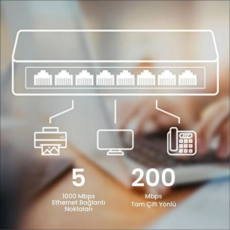 Cudy GS105D 10/100/1000Mbps 5 Port Gigabit Switch