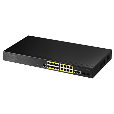Cudy GS2018PS2 2SFP,2Uplink,1Consol,16 Port L2 Yönetilebilir Gigabit PoE+ Metal Rack Mount Switch
