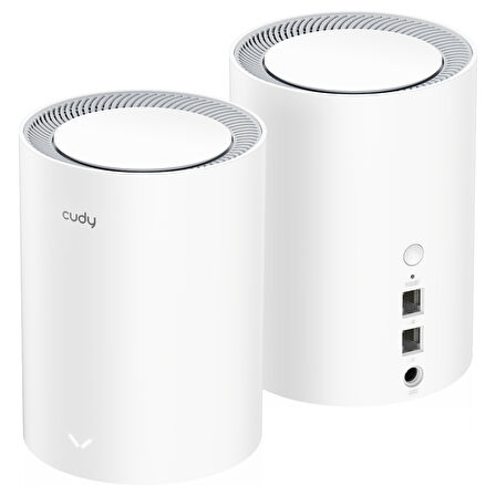 Cudy Router M1800 2-Pack Ax1800Mbps 2.4/5Ghz Ap/Re/Wısp Gigabit Mu-Mımo Kablosuz 2'Li Mesh Wi-Fi 6 S