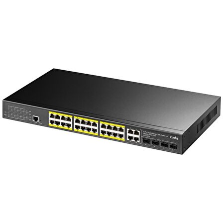 Cudy GS2028PS4 4Port Combo,1Port Konsol,24Port Gigabit 300wPoE Yönetilebilir Rack Mount Metal Switch