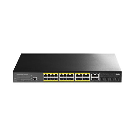 Cudy GS2028PS4 4Port Combo,1Port Konsol,24Port Gigabit 300wPoE Yönetilebilir Rack Mount Metal Switch