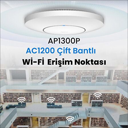 Cudy AP1300 5GHz 867 Mbps, 2.4GHz 300 Mbps WiFi Gigabit IP65 Outdoor Access Point (AC1200 Serisi)