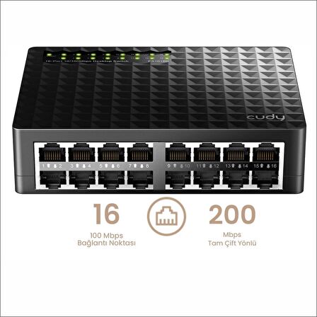 Cudy FS1016D 10/100Mbps 1,6 Gb/sn 16 Port Switch