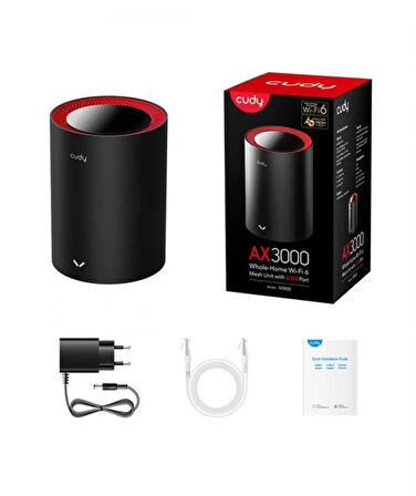 Cudy M3000 2-Pack AX3000MBPS 2.4ghz/5ghz Ap/re/wısp 2.5ge Mu-Mımo Kablosuz 1'li Mesh Wi-Fi 6 Sistemi