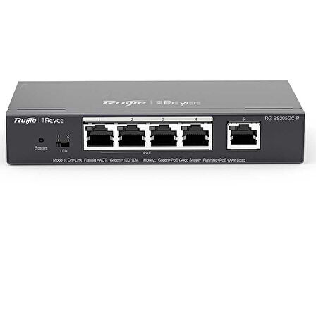 RUIJIE REYEE RG-ES205GC-P 5PORT GIGABIT SWITCH 4PORT POE+