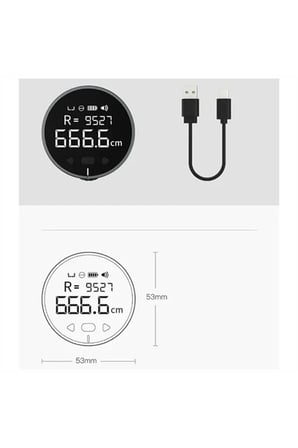 Dijital Mesafe Ölçüm Tekerleği LCD Ekranlı Şarjlı Hassas Ölçer 0-99.9m