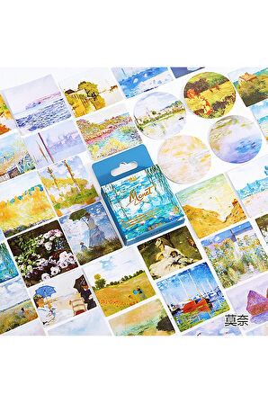 Claude Monet Temalı 45 Adet Sticker Seti • Bullet Journal (GGK-DW123)