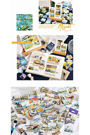 Claude Monet Temalı 45 Adet Sticker Seti • Bullet Journal (GGK-DW123)