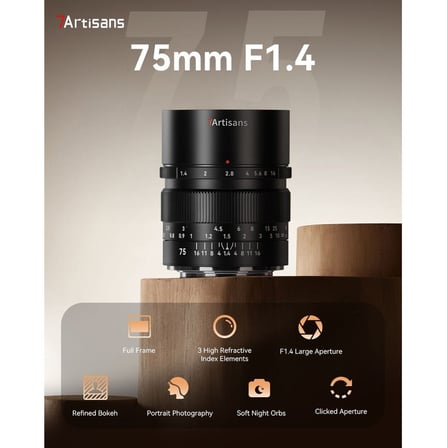 7ARTISANS 75MM F/1.4 R MOUNT MF 75F14BN-R