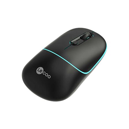 Lecoo WS210 1600DPI Kablosuz RGB Optik Siyah Mouse