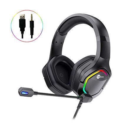 Lenovo Lecoo HT403 Kulak Üstü RGB Gaming Oyuncu Kulaklığı 3.5mm Jack + USB