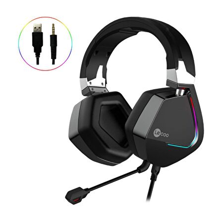 Lenovo Lecoo HT402 Kulak Üstü RGB Gaming Oyuncu Kulaklığı 3.5mm Jack + USB