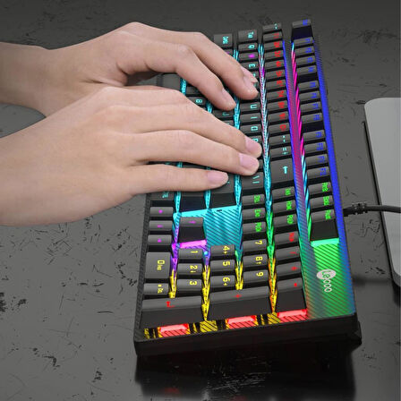 Lenovo Lecoo KG1101 RGB Blue Switch Kablolu Mekanik Oyuncu Klavyesi