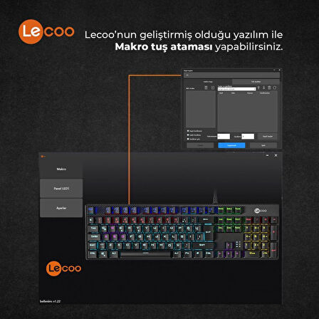 Lenovo Lecoo KG1101 RGB Blue Switch Kablolu Mekanik Oyuncu Klavyesi