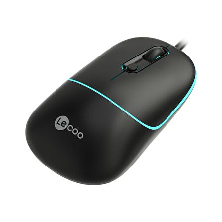 Lenovo Lecoo MS110 RGB Sessiz Tuşlu Kablolu Optik Mouse Siyah