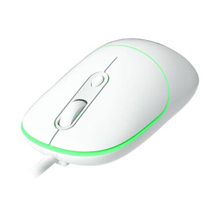 Lenovo Lecoo MS110 RGB Sessiz Tuşlu Kablolu Optik Mouse Beyaz