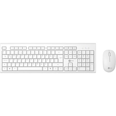 Lenovo Lecoo KW200 Kablosuz Türkçe Q Klavye & Mouse Set Beyaz