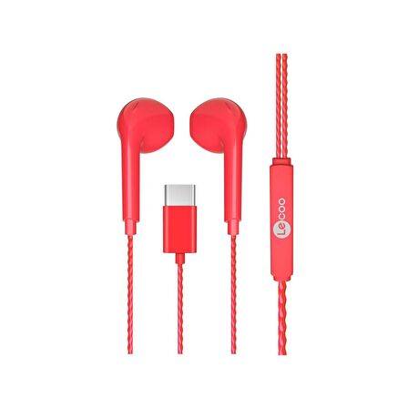 Lenovo Lecoo EH104 Kablolu Type-C Kulak İçi Kulaklık Kırmızı