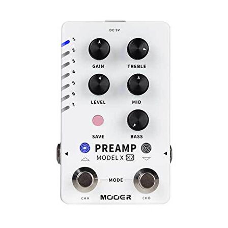 Mooer M725 Model x2 Gitar Preamp Pedalı