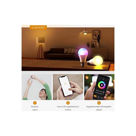 Imou Akıllı LED Kablosuz Yönetilebilir Programlanabilir Ampul Renk-Grup Kontrolü