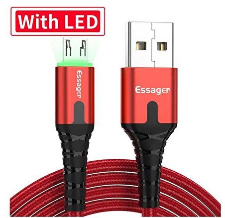 Essager 2.4A Mikro Usb Ledli Kablo 200Cm