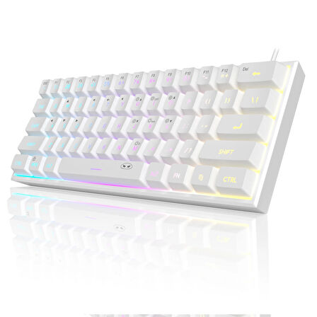 MageGee TS91 61 Tuş RGB Kablolu Beyaz Membran Gaming Klavye