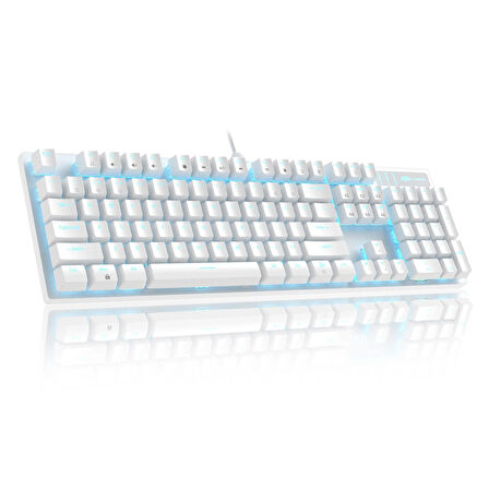 MageGee MK-STORM 104 Tuş Blue Switch Kablolu Türkçe Q Beyaz Gaming Klavye