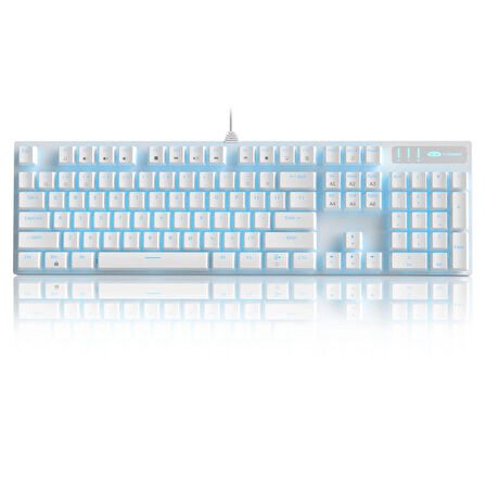 MageGee MK-STORM 104 Tuş Blue Switch Kablolu Türkçe Q Beyaz Gaming Klavye