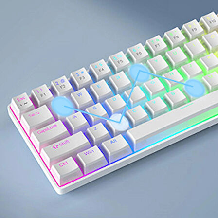 MageGee MK-BOX Pudding 68 Tuş RGB Red Switch Kablolu Beyaz Gaming Klavye