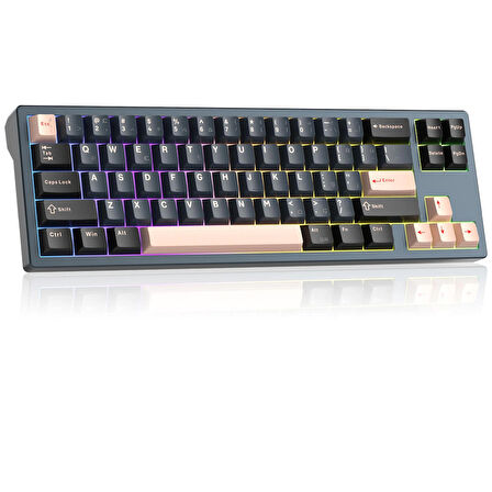 MageGee Captain72 68 Tuş RGB Hot-Swap CNC Kablolu Gasket Manyetik Siyah Gaming Klavye