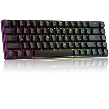 MageGee MK-BOX 68 Tuş RGB Hot-Swap Manyetik Kablolu Türkçe Q Siyah Gaming Klavye