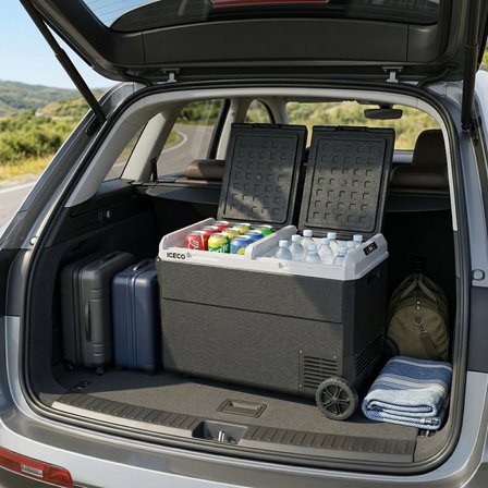 ICECO MCD75D 12/24Volt 75 Litre Kompresörlü Çift Bölmeli Tekerlekli Outdoor Oto Buzdolabı/Dondurucu 