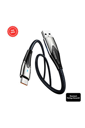 Type-C To USB Led Hızlı Şarj Kablosu 3.0A 15w 1m (Rosstech Türkiye Garantili)