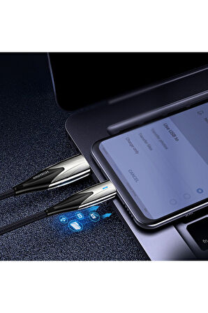Type-C To USB Led Hızlı Şarj Kablosu 3.0A 15w 1m (Rosstech Türkiye Garantili)