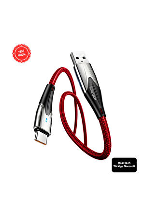 Type-C To USB Led Hızlı Şarj Kablosu 3.0A 15w 1m (Rosstech Türkiye Garantili)