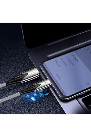 Type-C To USB Led Hızlı Şarj Kablosu 3.0A 15w 1m (Rosstech Türkiye Garantili)