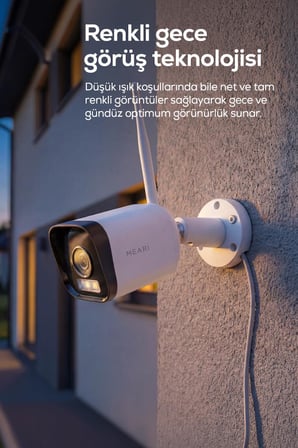 Meari L1 Plus Dış Mekan Ethernet, Wi-Fi Akıllı Güvenlik Kamerası | 2k, 3mp Gece Görüşü, Çift Yönlü Ses, Sd Kart Destekli