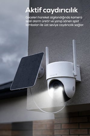 Meari V1 Dış Mekan 4G Ptz Dahili Solar Şarjlı Akıllı Güvenlik Kamerası | 2K, 3Mp, Aov, 10400Mah, Gece Görüşü