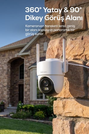 Meari S2 Plus Dış Mekan Kablosuz Wi-Fi Ptz Akıllı Güvenlik Kamerası | 2,5k, 4mp, Gece Görüşü, Çift Yönlü Ses, Sd Kart Destekli
