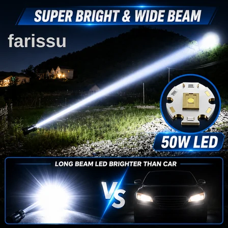 FY-T288 50W 5000 Lümen Ultra Parlak Şarjlı El Feneri | 1.5 Km Menzilli, Powerbank Özellikli