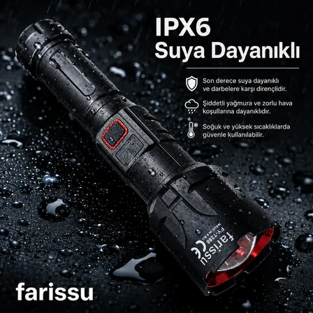 FY-T288 50W 5000 Lümen Ultra Parlak Şarjlı El Feneri | 1.5 Km Menzilli, Powerbank Özellikli
