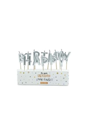 Silver Happy Birthday Harf Mum GÜMÜŞ