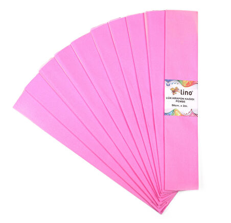 Lino Lüx Krapon Kağıdı Pembe 10'lu (50x200 cm)