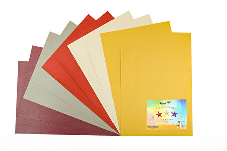Lino Sedefli Karton 230gr 5 Renk 10'lu (49x69 cm)