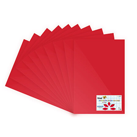 Lino Aynalı (Metalik) Karton Kırmızı 10'lu (50x70 cm)