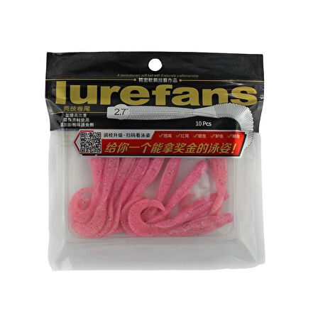 Lurefans Worm Tail 6,8 Cm Color 1# 10 Pcs