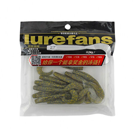 Lurefans Worm Tail 6,8 Cm Color 3# 10 Pcs
