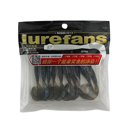 Lurefans Worm Tail 6,8 Cm Color 6# 10 Pcs