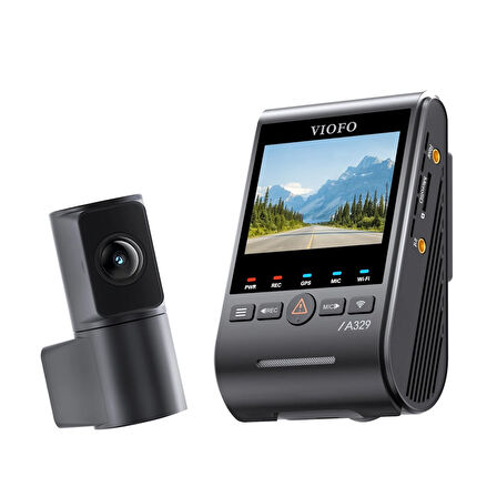 Viofo A329S 2 Kameralı Ön ve Arka 4K 60FPS+2K Wi-Fi 6 HDR Sony STARVIS 2 Sensör GPS'li SSD Destekli Araç Kamerası